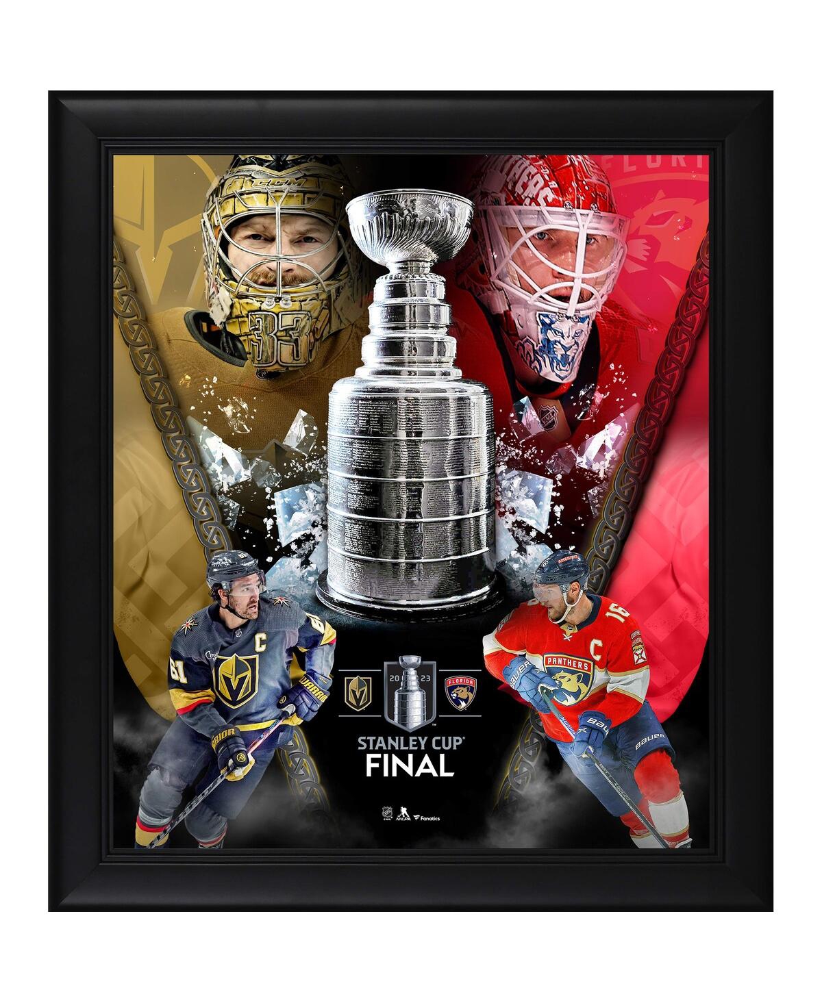 Fanatics Authentic Vegas Golden Knights Vs. Florida Panthers 2023 Stanley Cup Final Matchup Framed 15" X 17" X 1" Colla In Multi