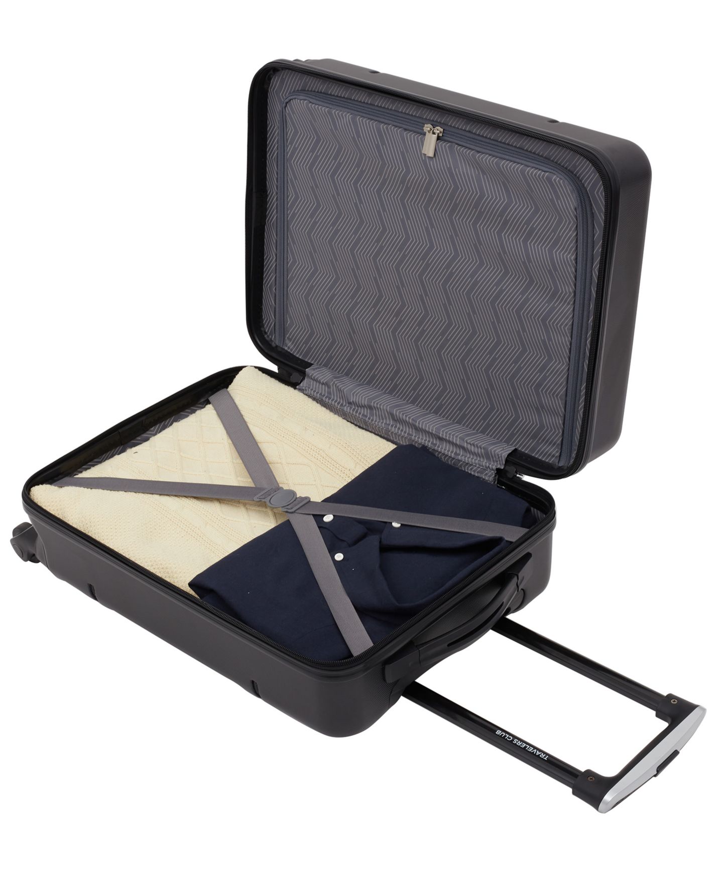 Чемодан Travelers Club Skyline Collection 20" Rolling Carry-On with 360 Degree 4-Wheel System, цвет: Чёрный — фото 10