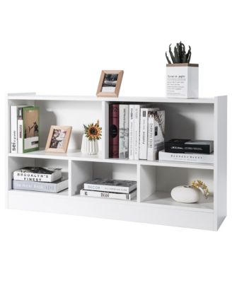 Kids 2-Shelf Bookcase 5-Cube Wood Toy Storage Cabinet Organizer