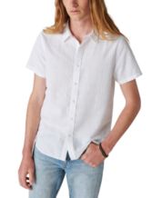 Men's Long Sleeve Shirts, Chartres White Solid Seersucker