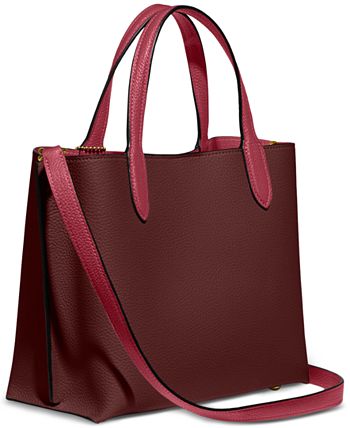 COACH Turnlock Chain Tote 27 in Polished Pebble Leather - Macy's