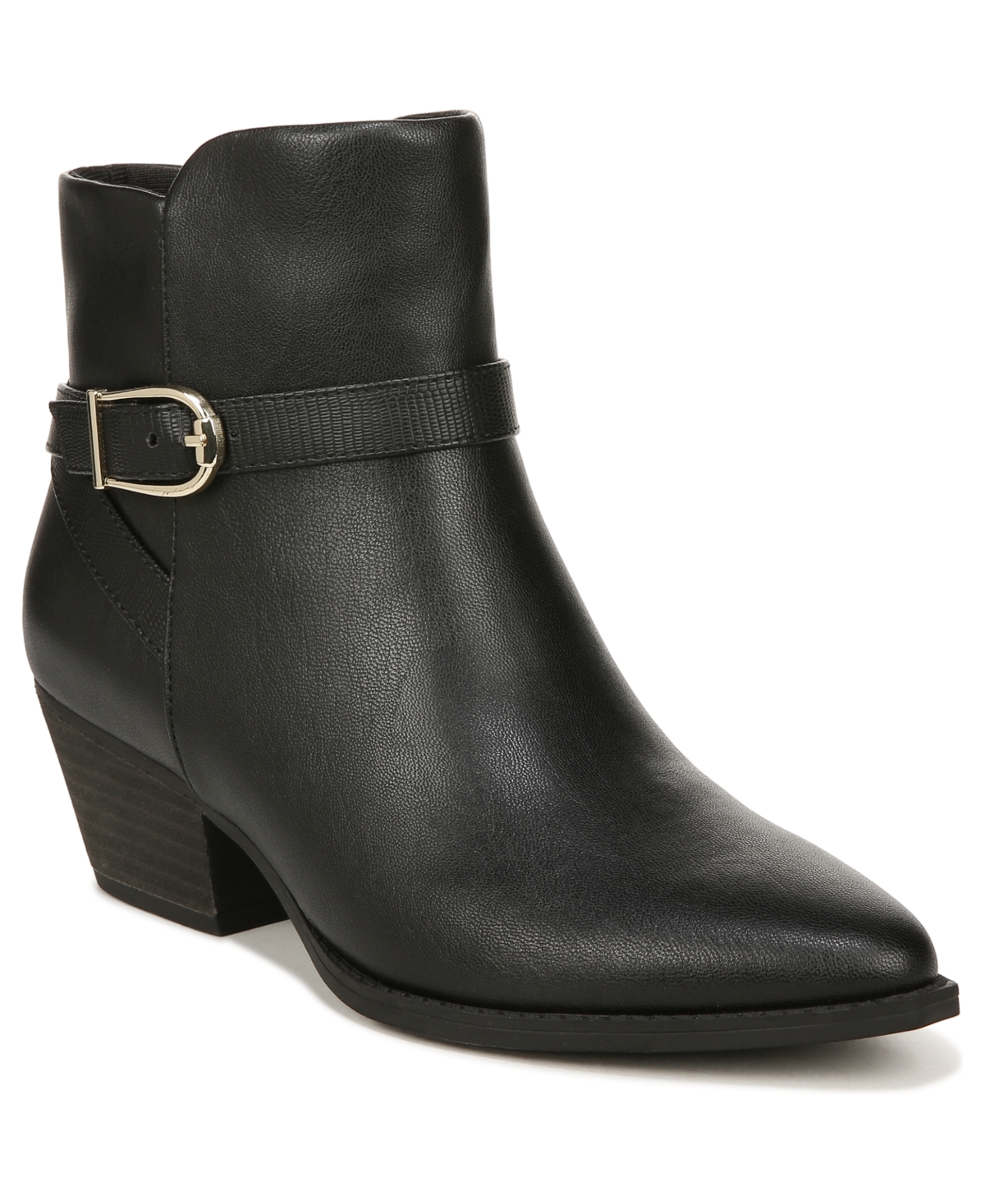 Roxanne Booties - Black Faux Leather