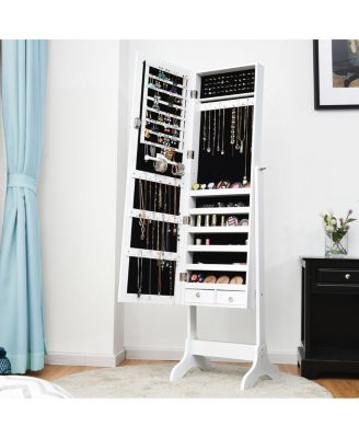 Mirrored Jewelry Cabinet Storage Organizer  Box Drawers