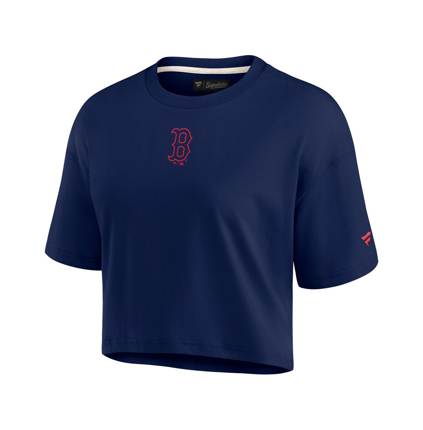Женская футболка Fanatics Signature Navy Boston Red Sox Super Soft Short Sleeve Cropped — фото 2