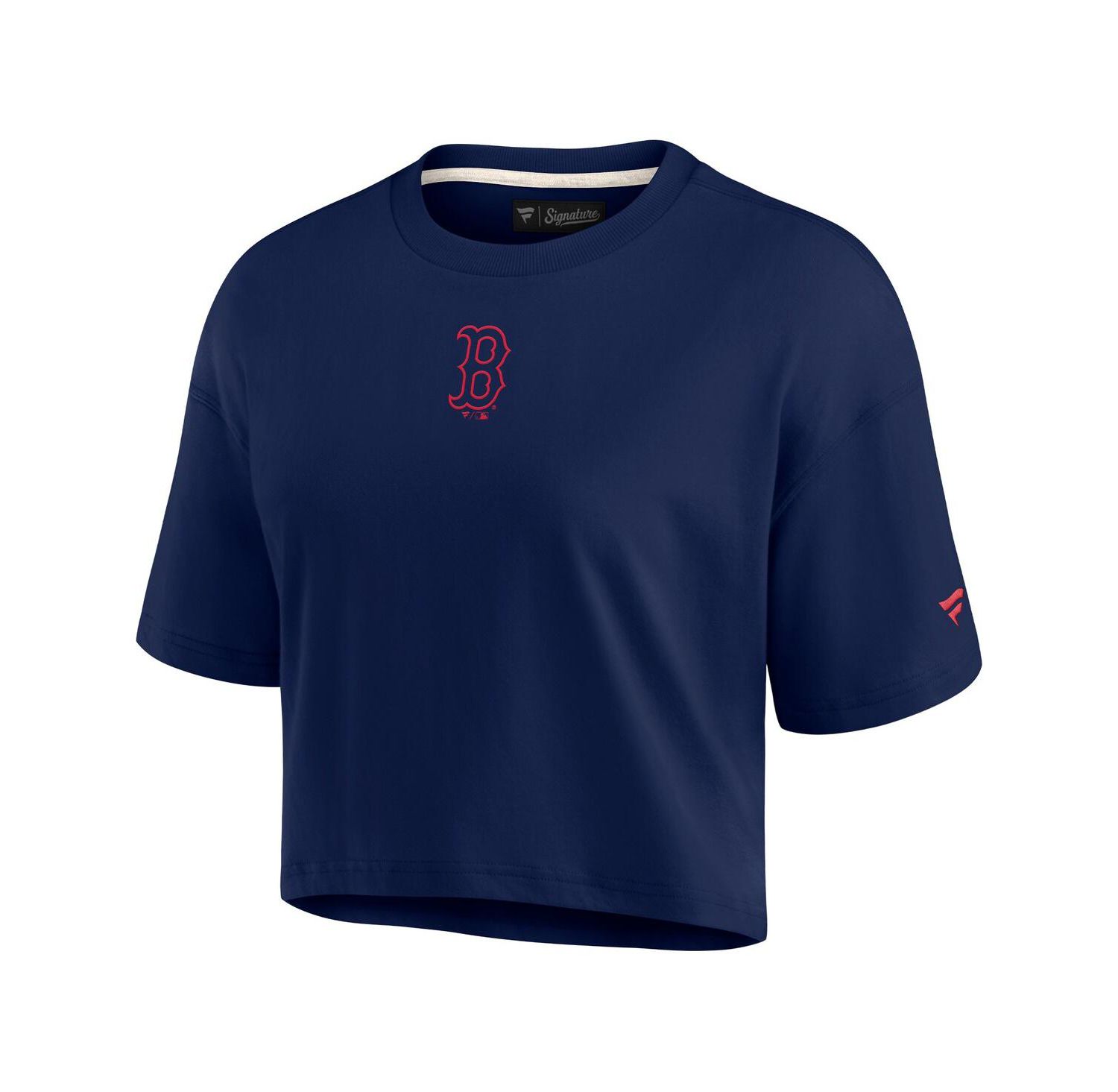 Women's Navy Boston Red Sox Super Soft Short Sleeve Cropped T-shirt