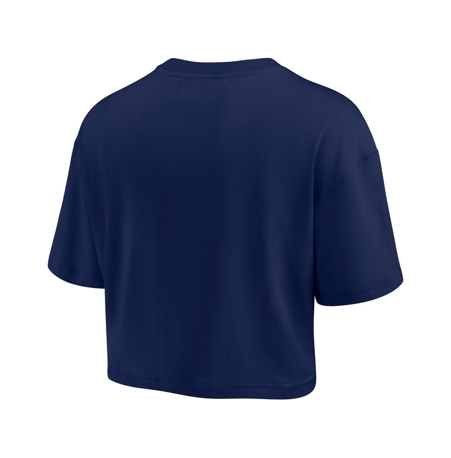 Женская футболка Fanatics Signature Navy Boston Red Sox Super Soft Short Sleeve Cropped — фото 3