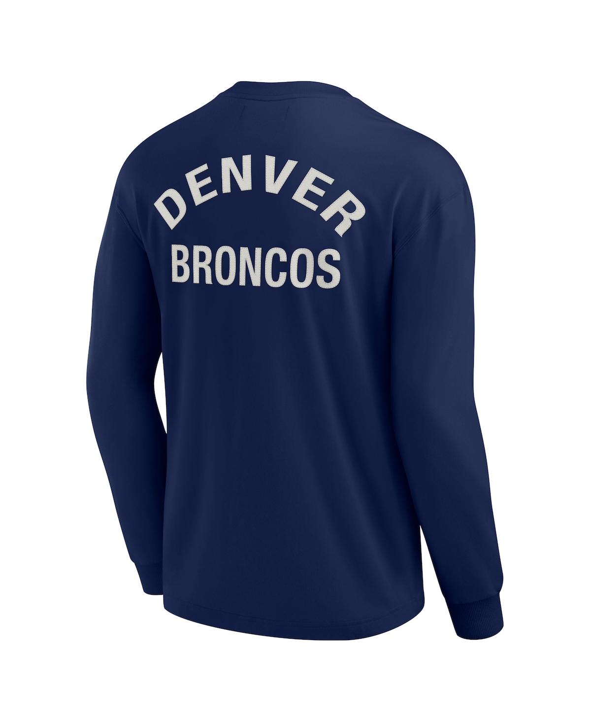 Fanatics Signature Unisex  Navy Denver Broncos Super Soft Long Sleeve T-shirt In Navy