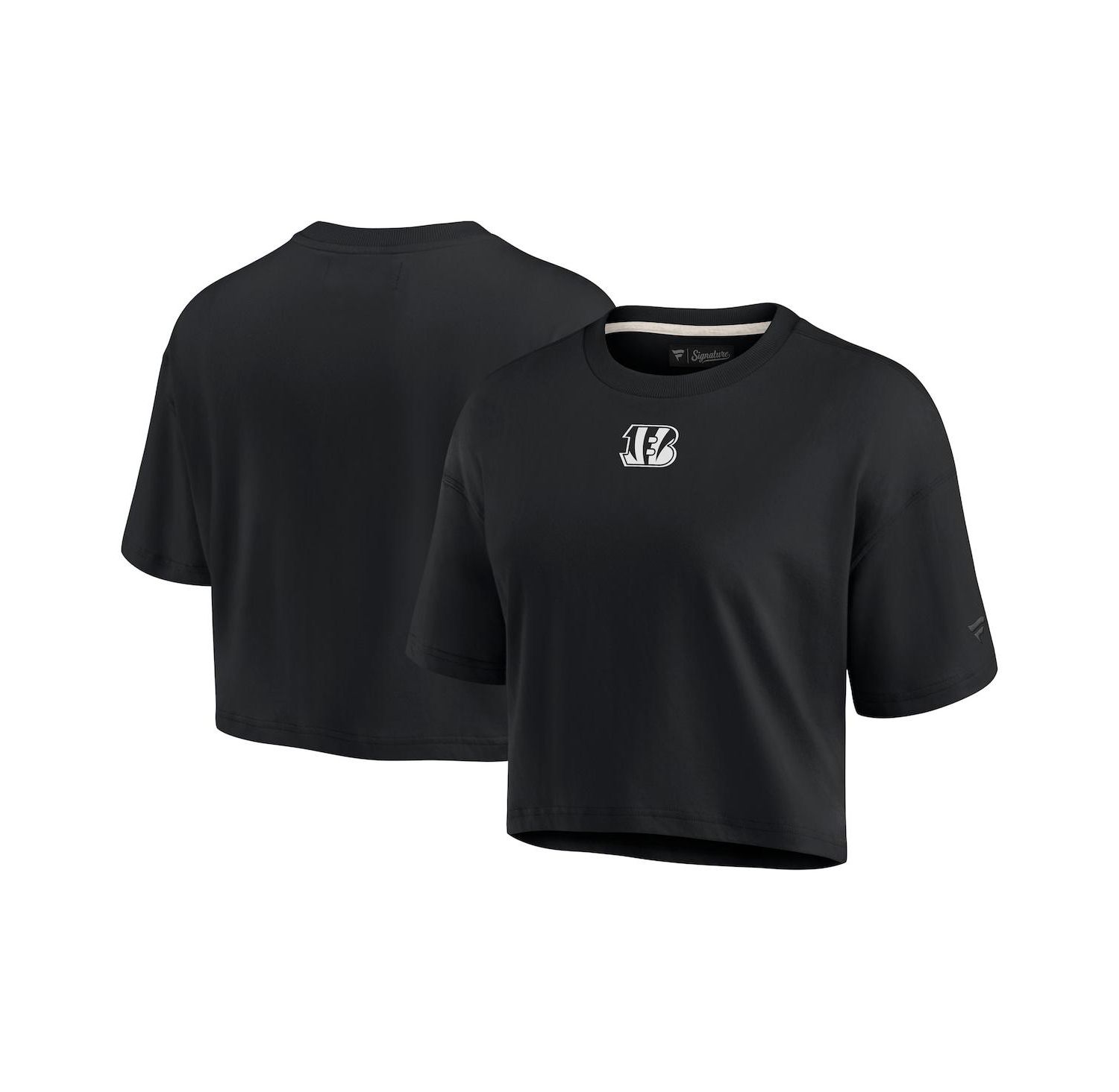 Women's Black Cincinnati Bengals Super Soft Short Sleeve Cropped T-shirt