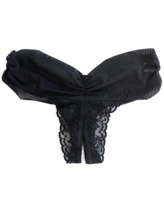 Hanky Panky After Midnight Solid Open Panel Thong 481001 - Macy's