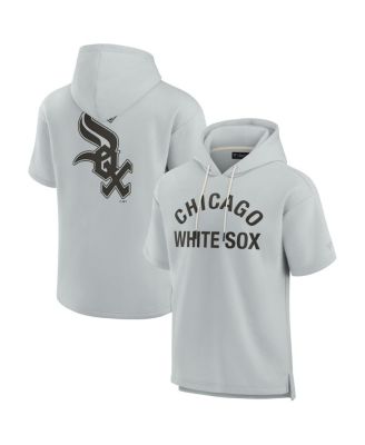 Men's and Women's Gray Chicago White Sox Super Soft Fleece Short Sleeve Hoodie