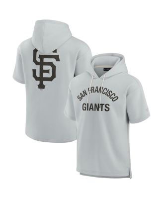 Men's and Women's Gray San Francisco Giants Super Soft Fleece Short Sleeve Hoodie