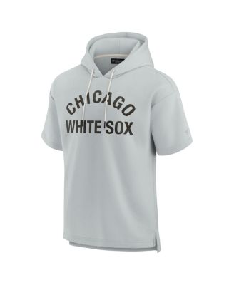 Men's and Women's Gray Chicago White Sox Super Soft Fleece Short Sleeve Hoodie