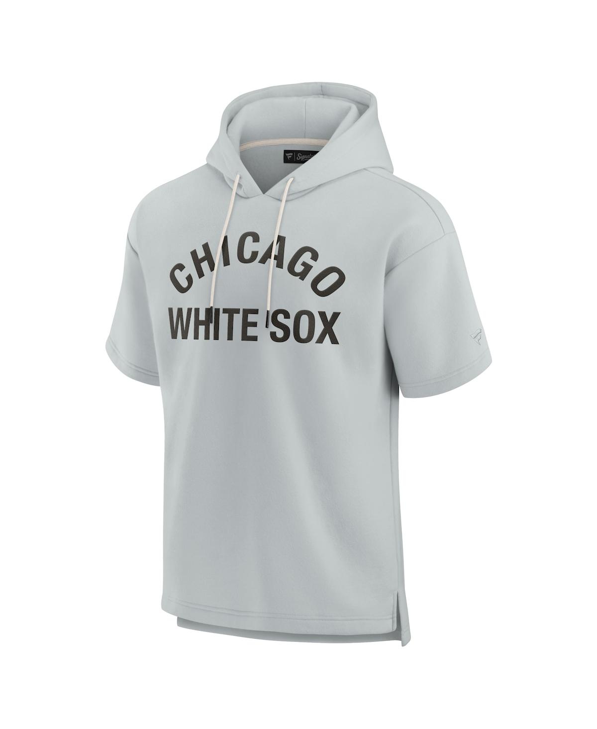 Shop Fanatics Signature Men's And Women's  Gray Chicago White Sox Super Soft Fleece Short Sleeve Hoodie