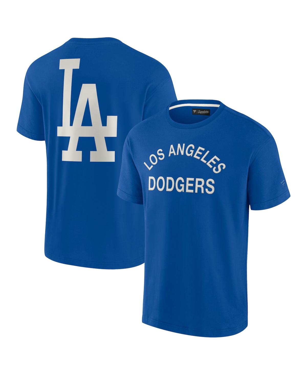 Shop Fanatics Signature Men's And Women's  Royal Los Angeles Dodgers Super Soft Short Sleeve T-shirt