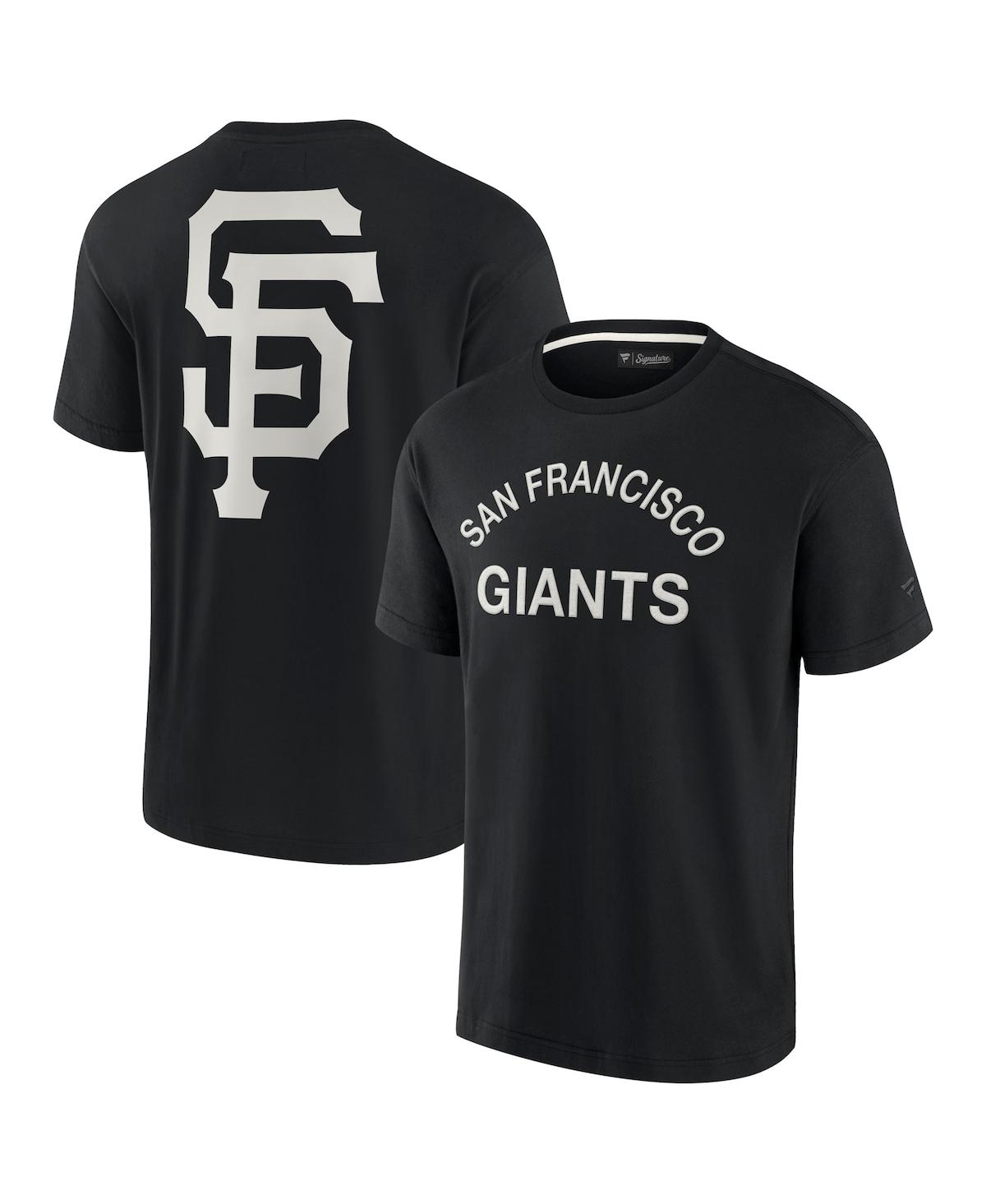 Shop Fanatics Signature Men's And Women's  Black San Francisco Giants Super Soft Short Sleeve T-shirt