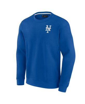 Men's and Women's Royal New York Mets Super Soft Pullover Crew Sweatshirt