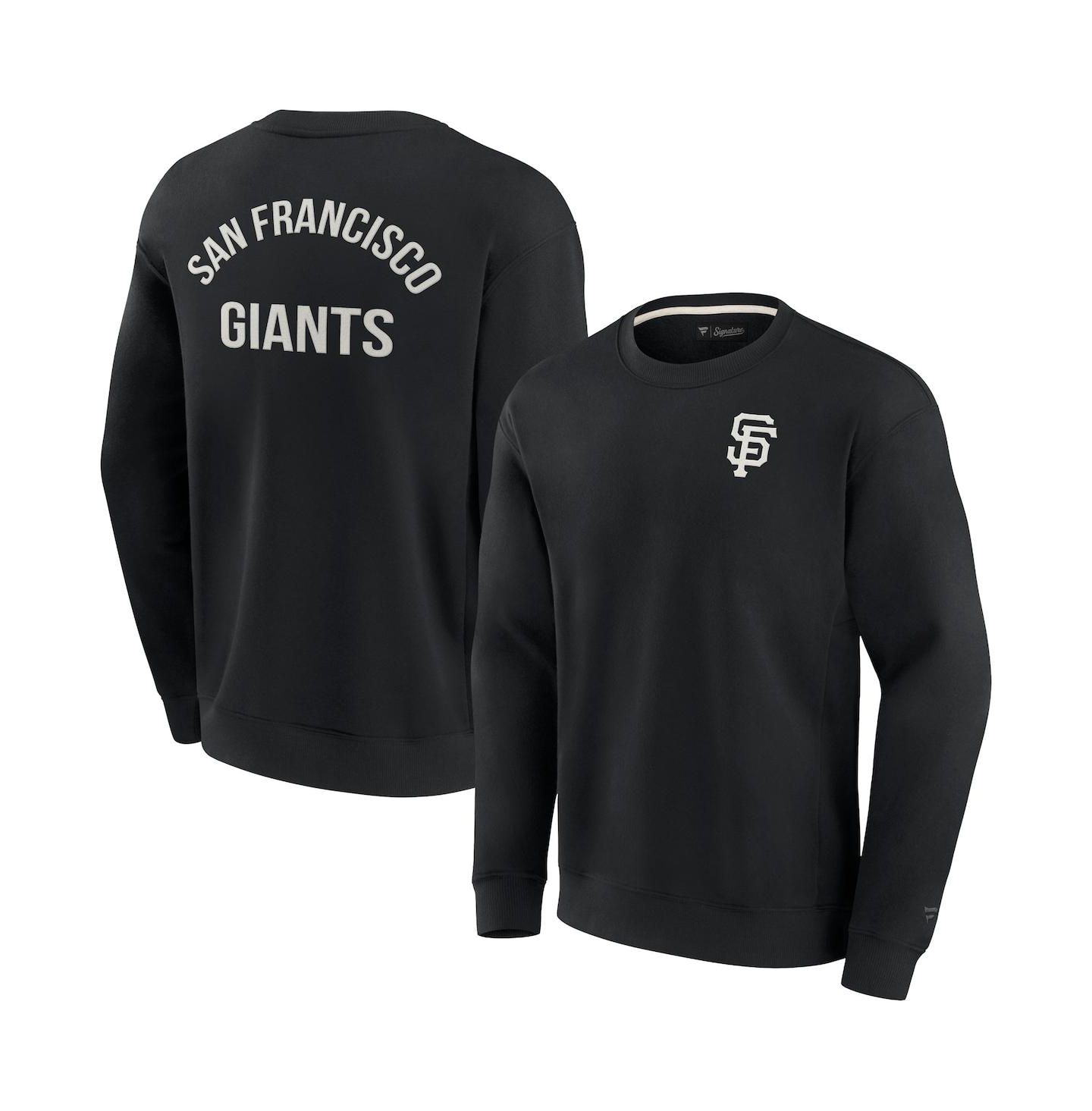 Толстовка Fanatics Signature Black San Francisco Giants Super Soft Pullover Crew — фото 4