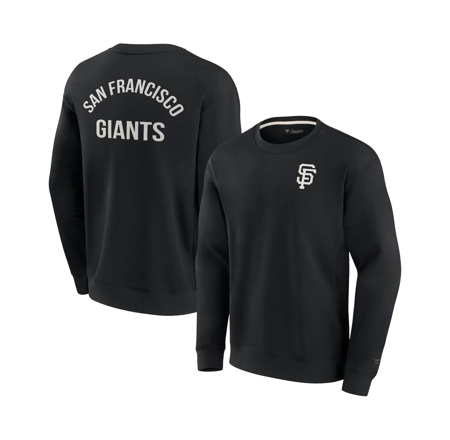 Men's and Women's Black San Francisco Giants Super Soft Pullover Crew Sweatshirt