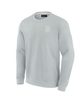 Men's and Women's Gray San Diego Padres Super Soft Pullover Crew Sweatshirt