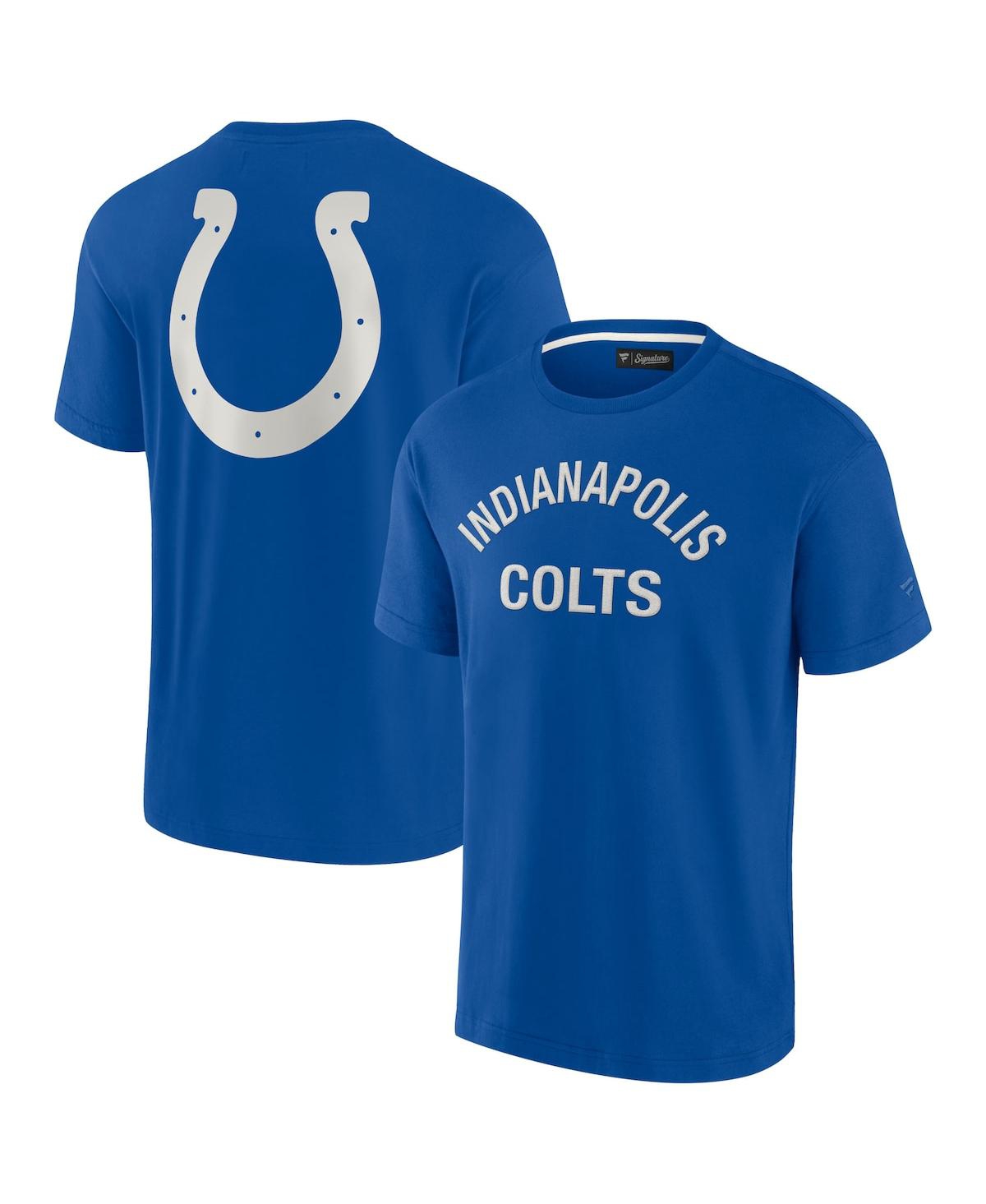 Shop Fanatics Signature Men's And Women's  Royal Indianapolis Colts Super Soft Short Sleeve T-shirt