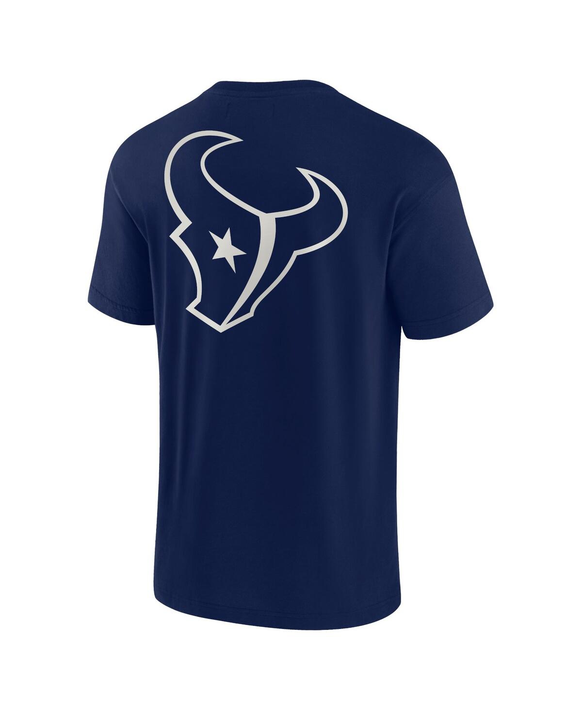 Shop Fanatics Signature Men's And Women's  Navy Houston Texans Super Soft Short Sleeve T-shirt
