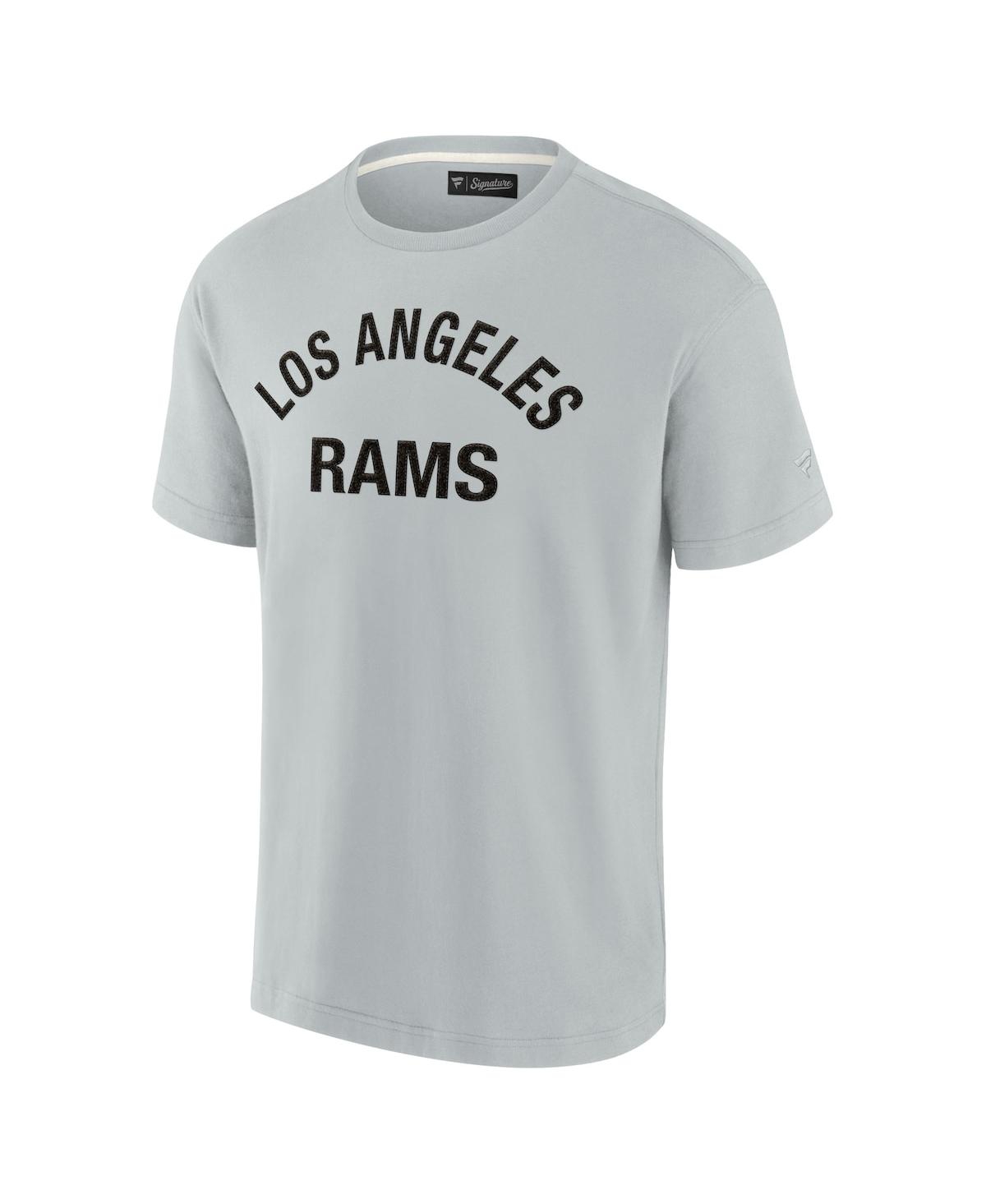 Shop Fanatics Signature Men's And Women's  Gray Los Angeles Rams Super Soft Short Sleeve T-shirt