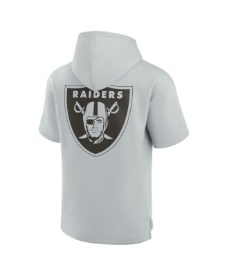 Men's and Women's Gray Las Vegas Raiders Super Soft Fleece Short Sleeve Hoodie