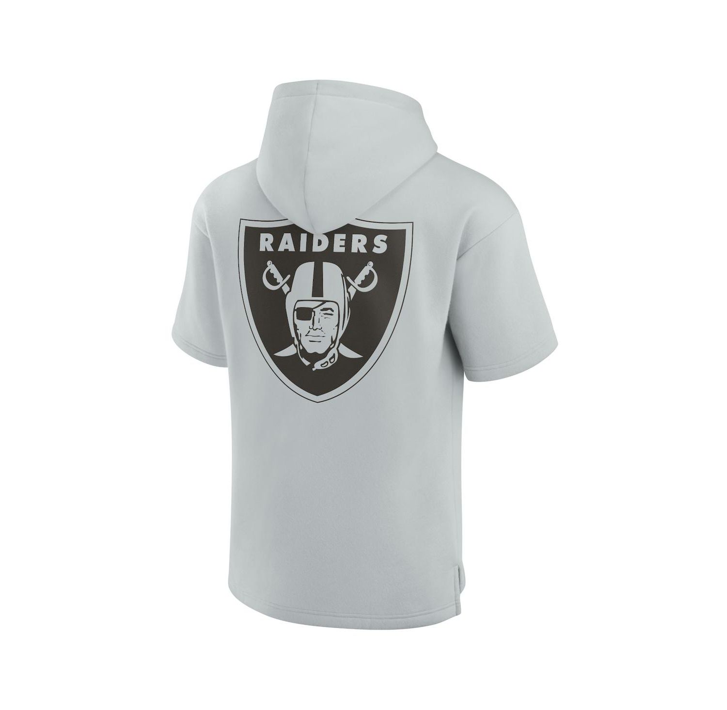 Men's and Women's Gray Las Vegas Raiders Super Soft Fleece Short Sleeve Hoodie