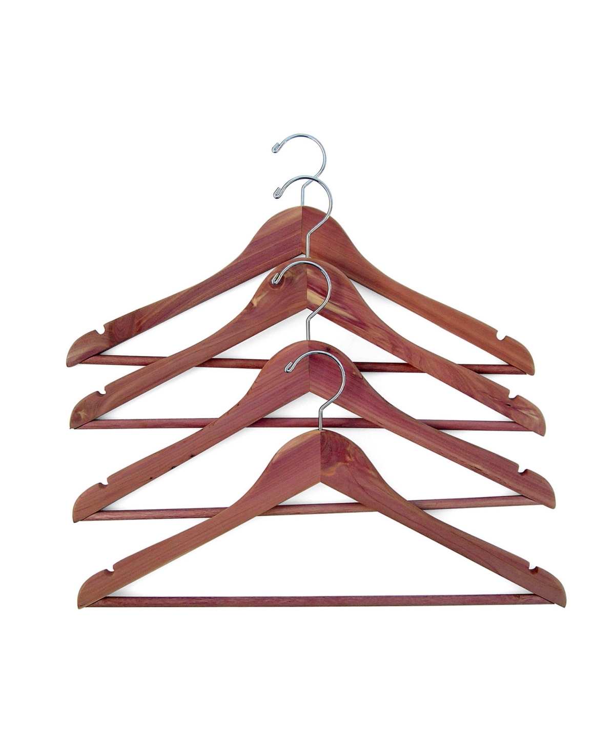 Household Essentials Set Of 4 Cedar Garment Hangers In Natural