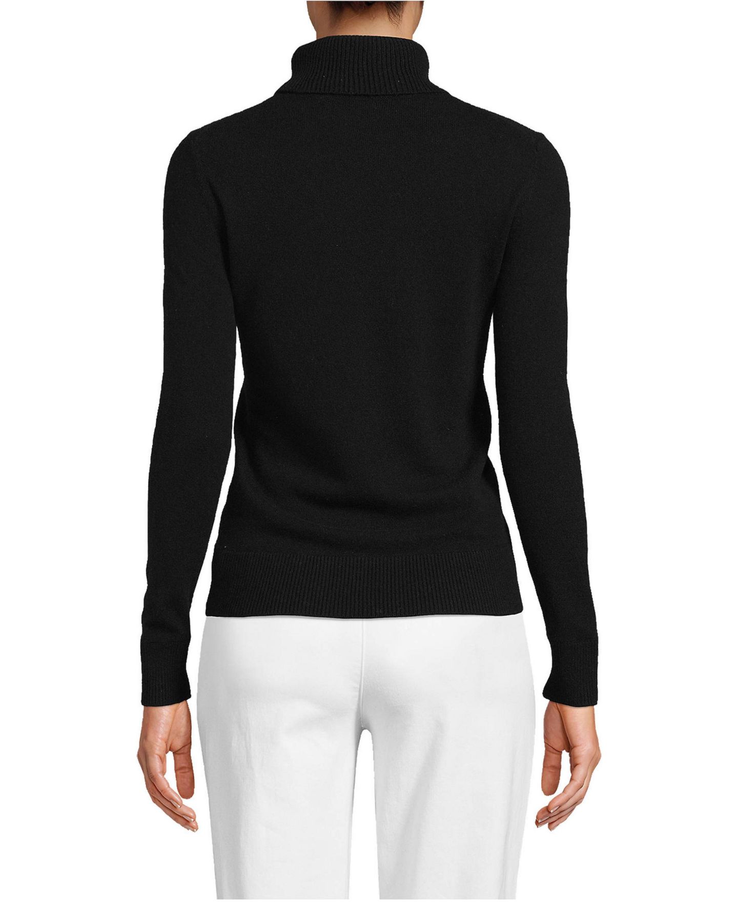 Женский свитер Lands' End Cashmere Turtleneck, цвет: Чёрный — фото 3