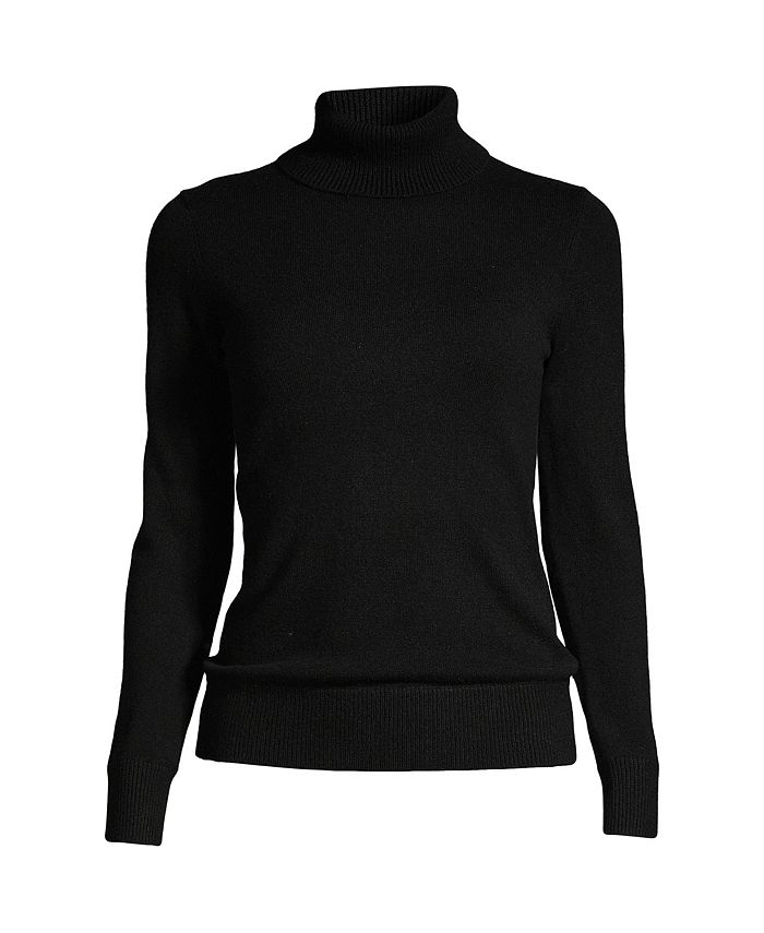 Lands' End Women's Cashmere Turtleneck Sweater - Macy's