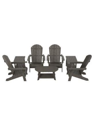 7-Piece Outdoor Folding Adirondack Chair Conversation Set
