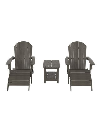 5-Piece Outdoor Adirondack Chair with Ottoman and Side Table Set
