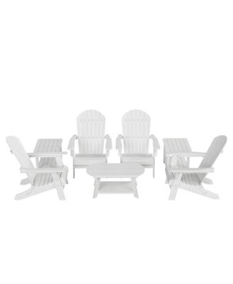 7-Piece Outdoor Folding Adirondack Chair Conversation Set