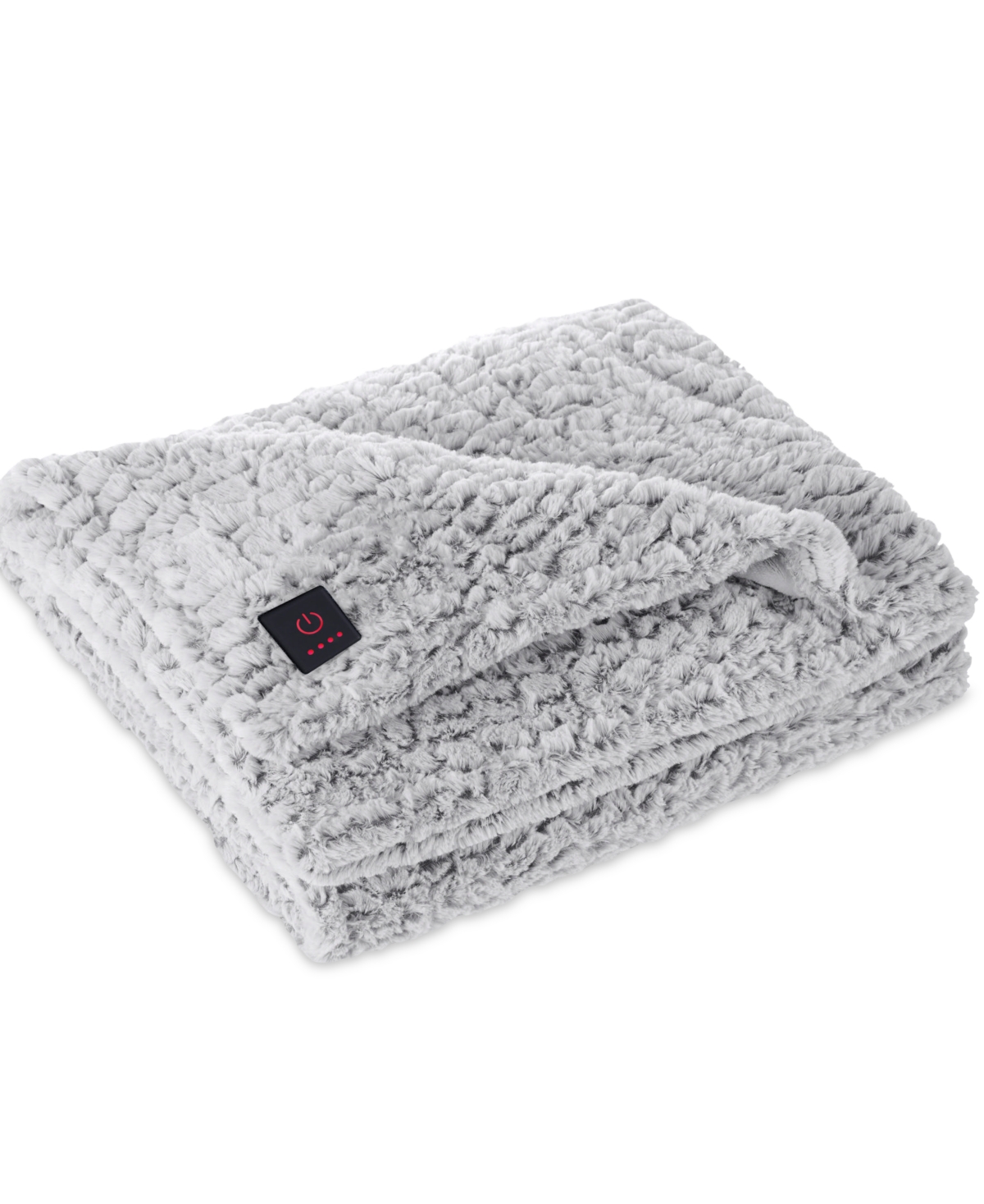 Shop Brookstone Faux Fur Heated Throw, 50" X 60" In Charcoal