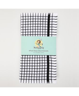 Classic Checkered Dishcloths (Pack of 8), 100% Cotton. Color Options, 13x13 in.