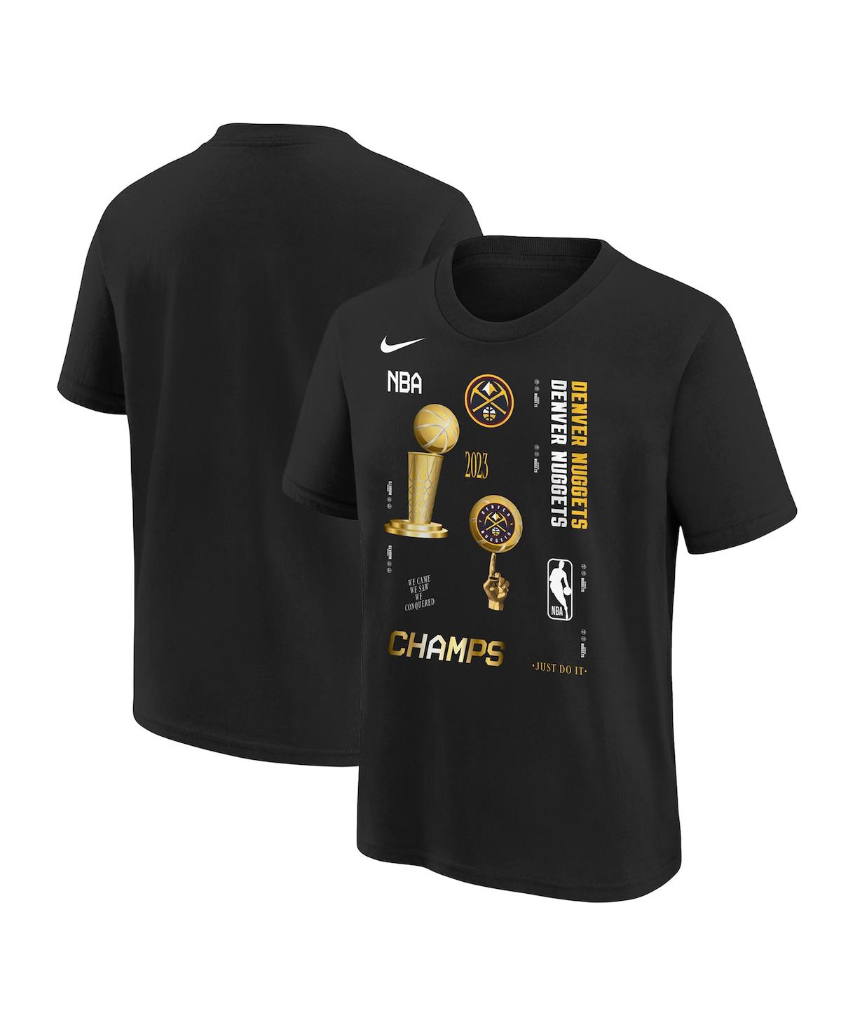 Outerstuff Kids' Big Boys Black Denver Nuggets 2023 Nba Finals Champions Celebration Expressive T-shirt