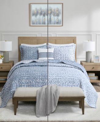 Harmony Oversized Reversible Matelasse 4 Piece Coverlet Set, Full/Queen