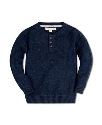 Baby Boys Long Sleeve Zip Henley Pullover Sweater