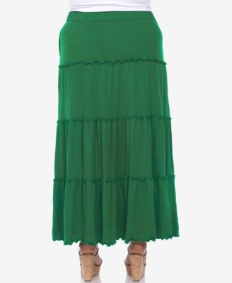 Plus Size Tiered Maxi Skirt