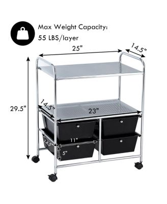 4Drawer Rolling Storage Cart shelf Scrapbook Paper Office School Organizer