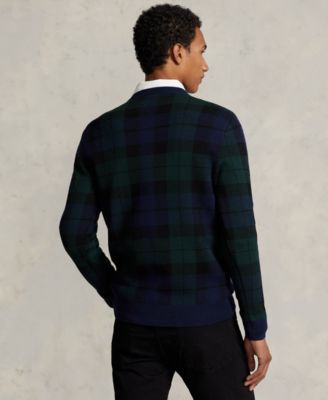 Men's Plaid Washable Wool Sweater