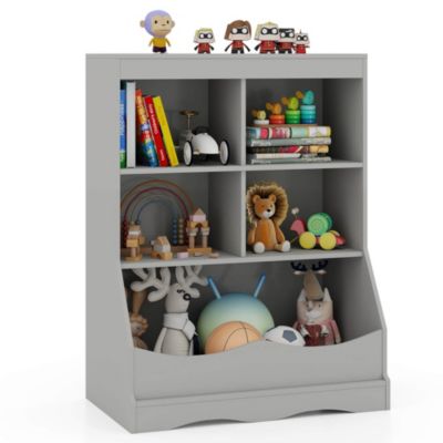 3-Tier Children's Multi-Functional Bookcase Toy Storage Bin Floor Cabinet