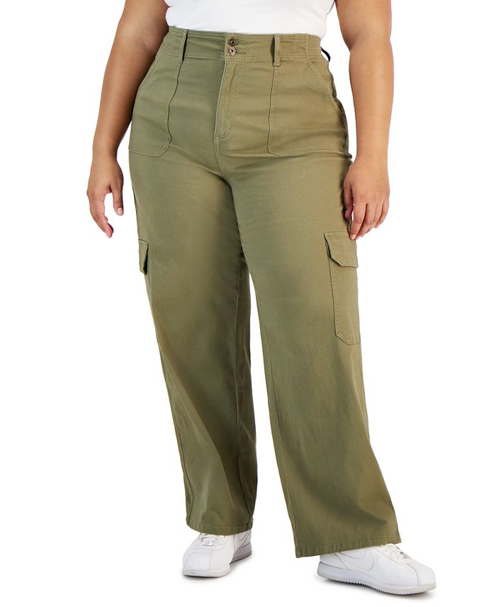 Celebrity Pink Trendy Plus Size Relaxed-Fit Straight-Leg Cargo