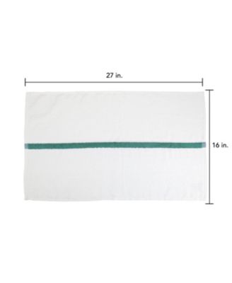 Power Gym Hand Towels (12 Pack),  16x27, White with Colored Stripe, 100% Ring-Spun Cotton