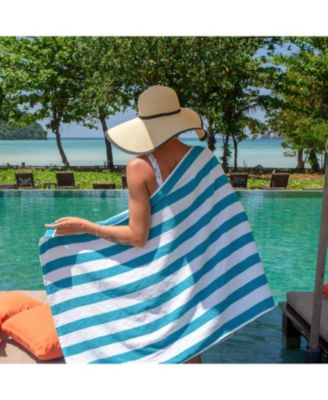 Cali Cabana Striped Soft Cotton 4 Pack Beach Towels, 30x60 in