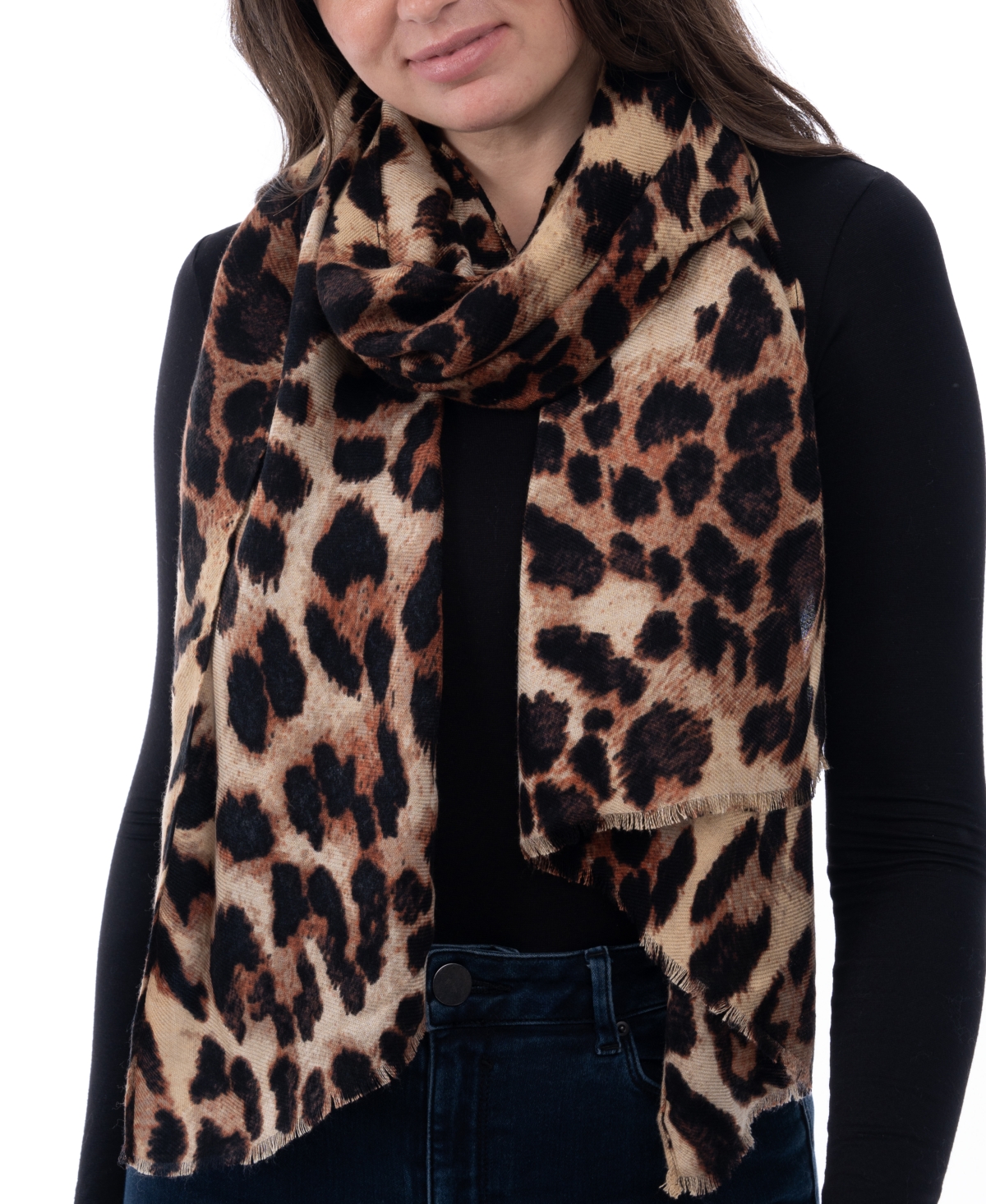 Inc International Concepts Women's Animal-print Scarf, Created For Macy's In Brown