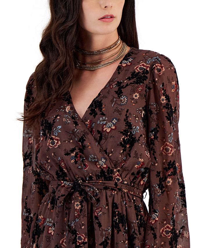Kit Sky Juniors Lace Trimmed V Neck Dress Pink Size X Small main image 0