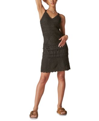 Lucky Brand Women's Cotton Diamond Crochet Mini Dress