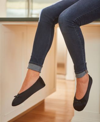 Women's Satin Ballerina Slippers with Bow